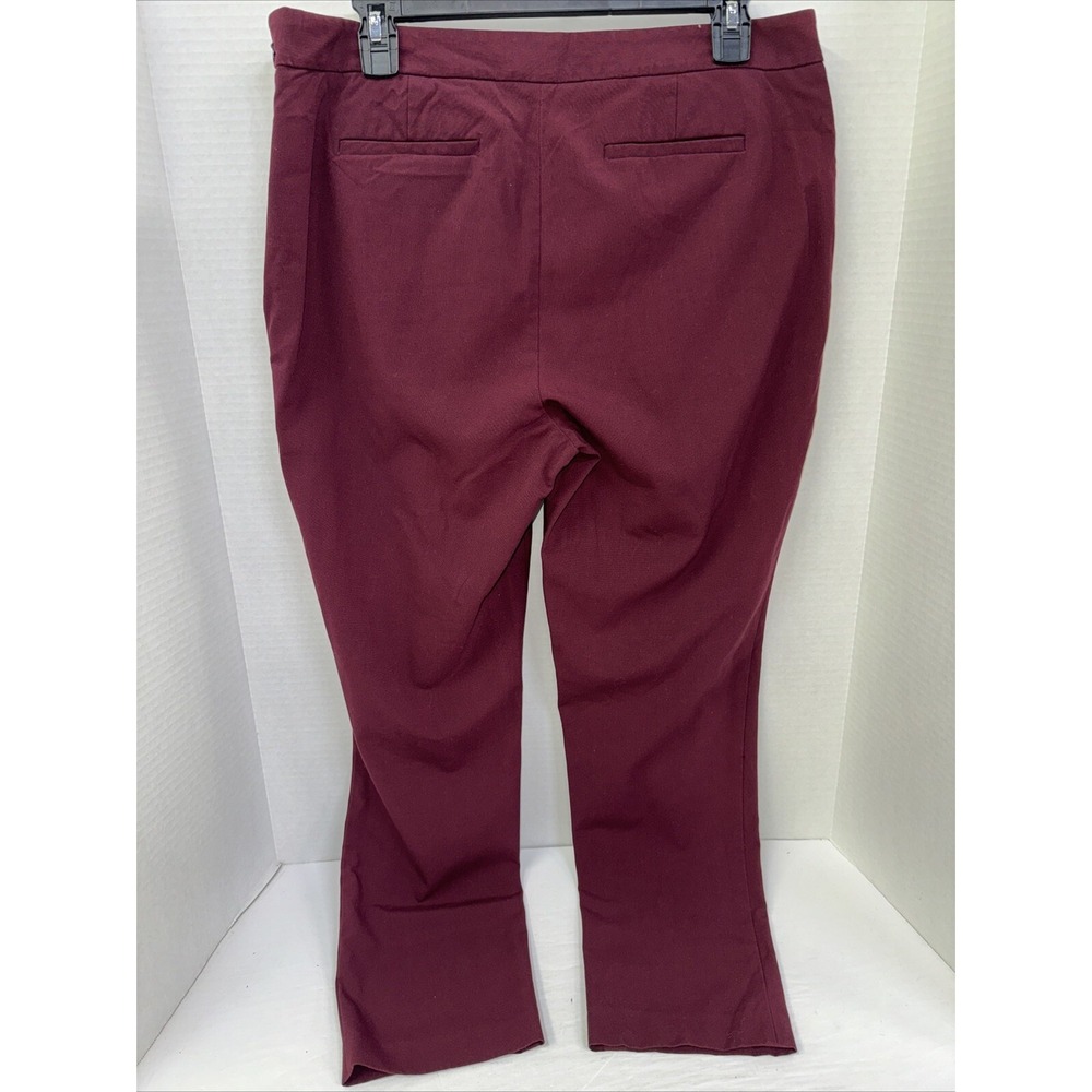 Chaus Net York Pants Women's Size 10 Maroon Skinny 1/4 Zip Up Dress Pants - Picture 2 of 5